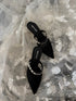 Crystal Embedded Slid On Pointy Toe Heel